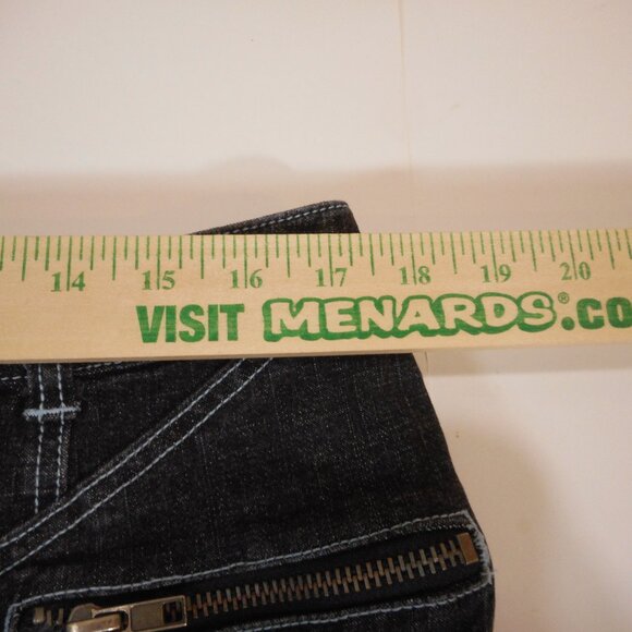 Venezia Denim Skirt Black Straight Womens Size 16 Vintage Y2K Contrast Stitching - Picture 5 of 13